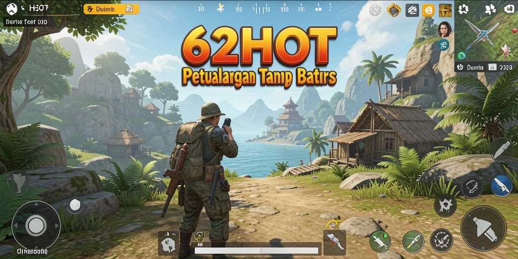 Tampilan gameplay 62HOT dalam dunia terbuka yang luas dan indah.