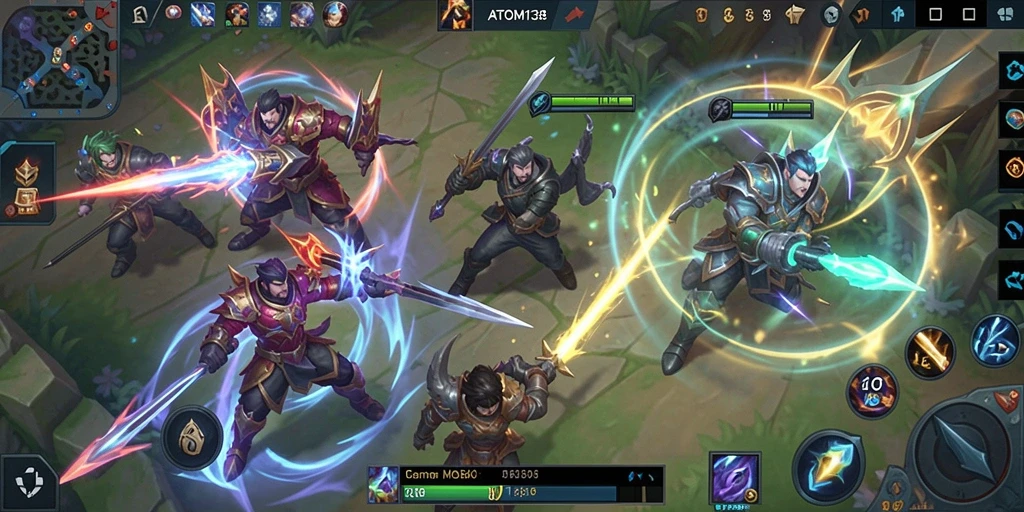 Gameplay seru dan kompetitif di ATOM138, menunjukkan aksi tim yang luar biasa.