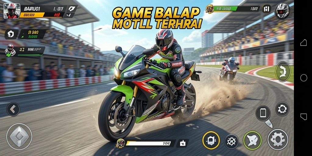 Tampilan balapan seru di BARU01 dengan grafik memukau.