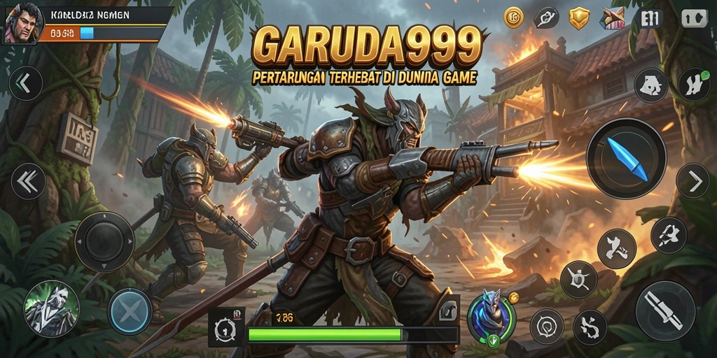 Tangkapan layar dari gameplay <strong>GARUDA999</strong> yang menampilkan aksi pertarungan seru.