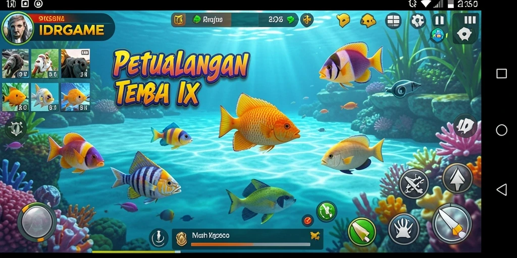 Tampilan gameplay seru dari IDRGAME dengan aksi menembak ikan.