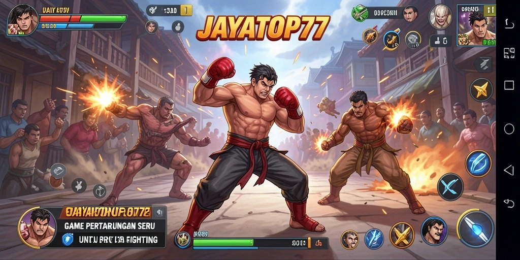 Tampilan menegangkan dari gameplay Fighting di JAYATOP77.