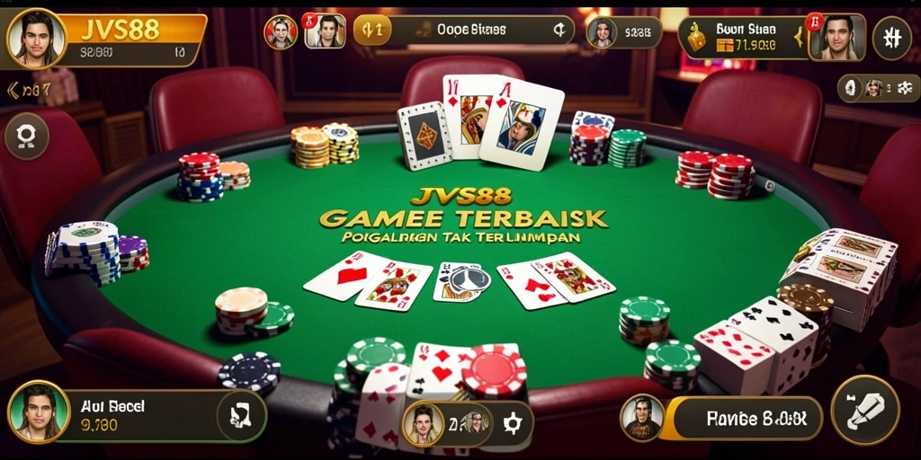 Tampilan gameplay menarik dari JVS88 yang menyajikan poker seru.