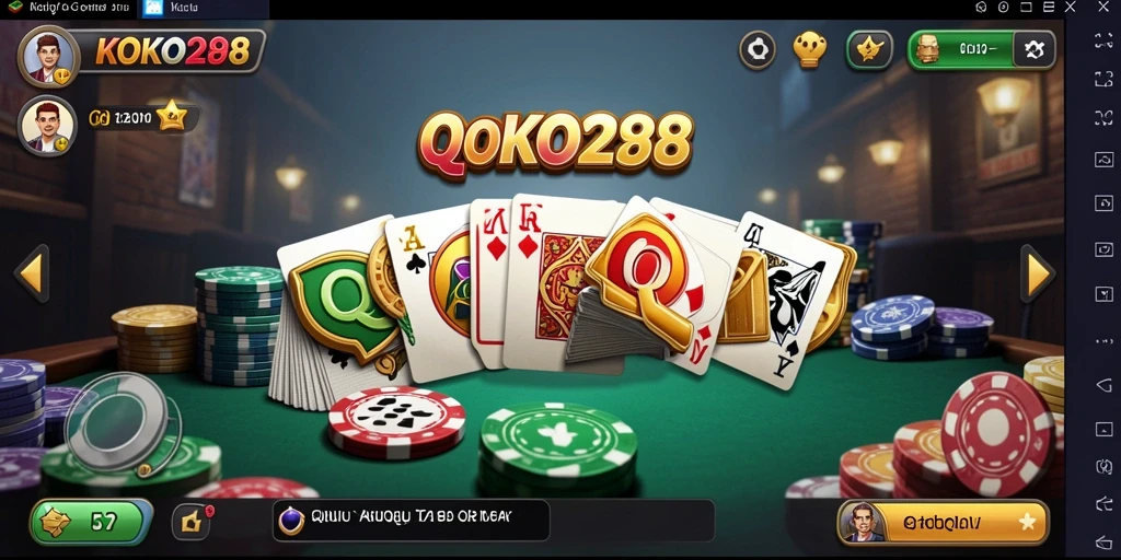 Tampilan gameplay seru KOKO288 dengan kartu QiuQiu.