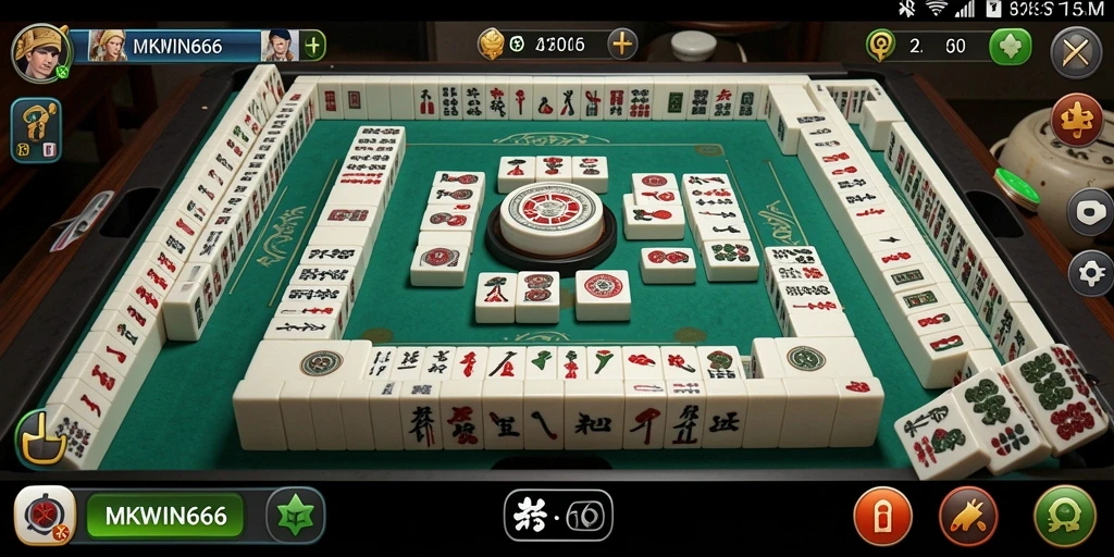 Screenshot gameplay MKWIN666 menampilkan suasana seru permainan Mahjong.