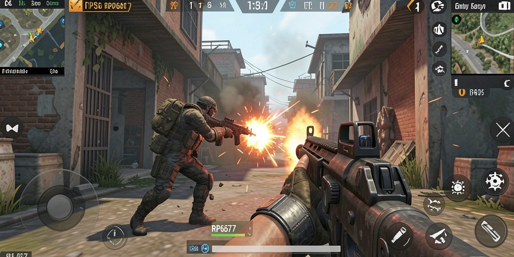 Tangkapan layar demo menunjukkan aksi menegangkan dalam game TPS.