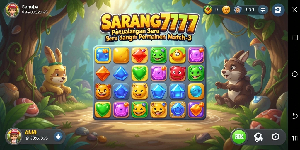 Tampilan menarik dari gameplay SARANG777 dalam genre Match-3.