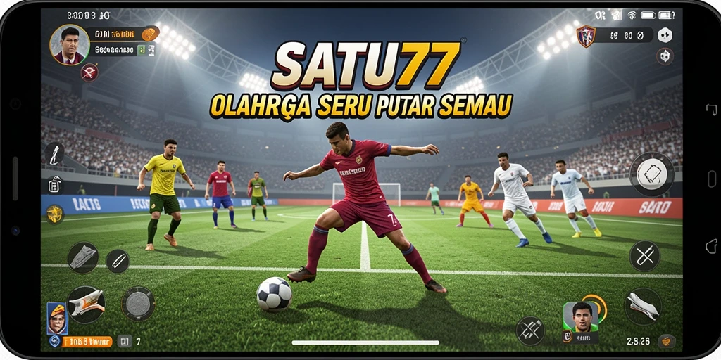 Tampilan gameplay seru yang menunjukkan aktivitas olahraga di SATU77.