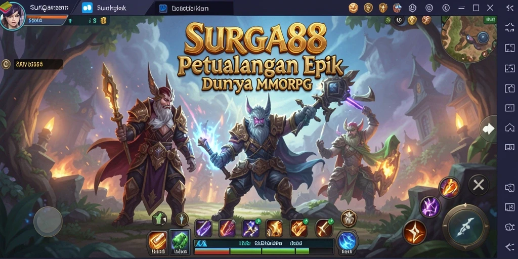 Tampilan menarik dari gameplay SURGA88 dalam dunia fantasi MMORPG.