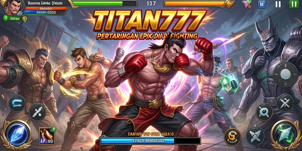Screenshot gameplay TITAN777 yang menampilkan pertarungan seru dan aksi cepat.