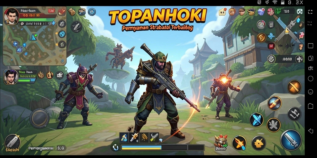 Tampilan gameplay menegangkan dalam TOPANHOKI dengan strategi cerdas.