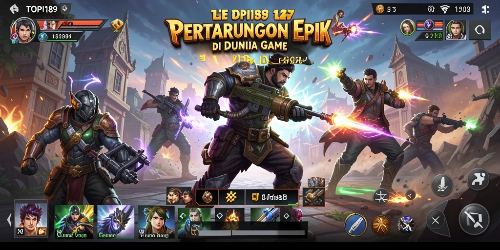 Screenshot gameplay TOPI189 menampilkan pertarungan yang mendebarkan.